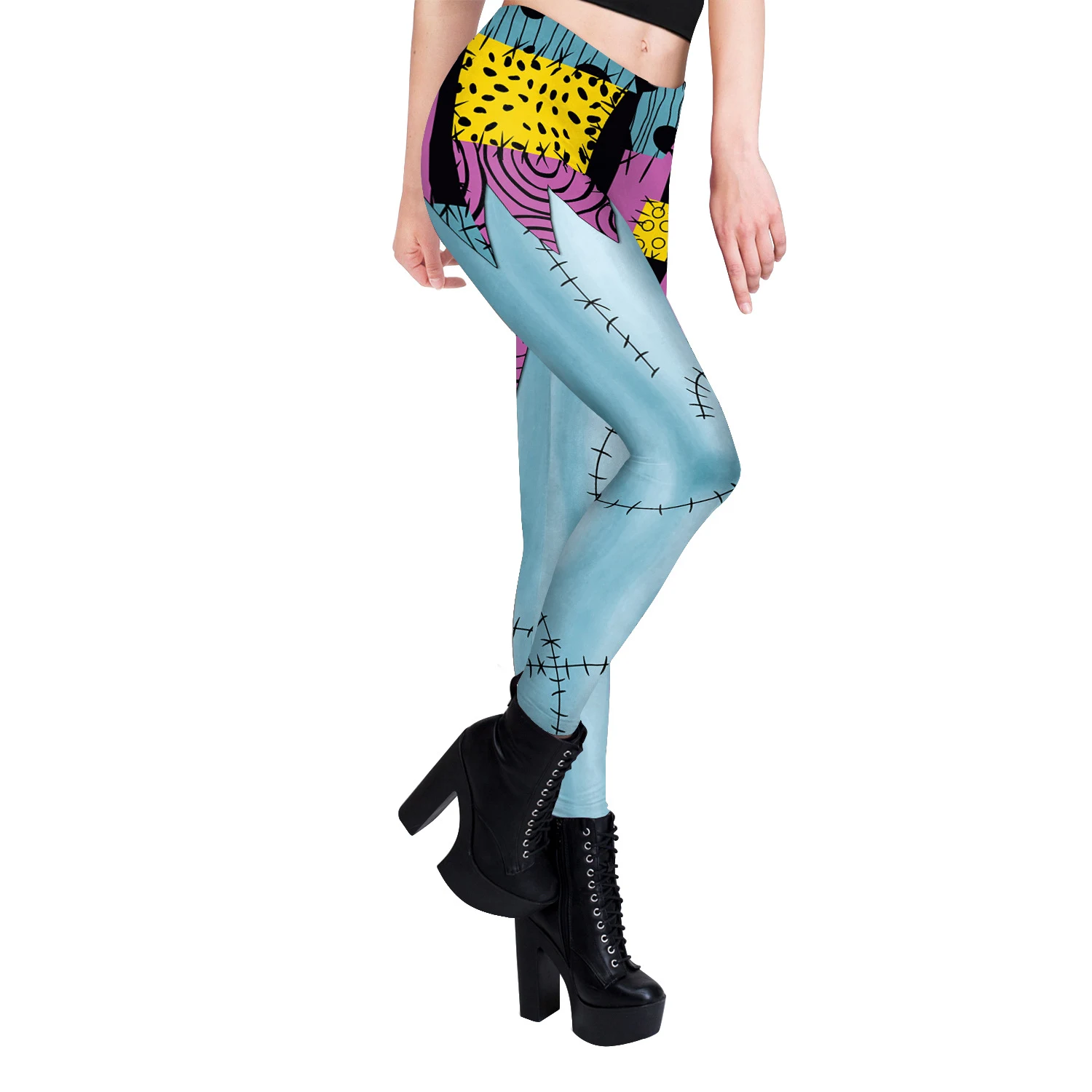 Title 5, Damen Yoga Leggings mit digitalem Streifendruck...