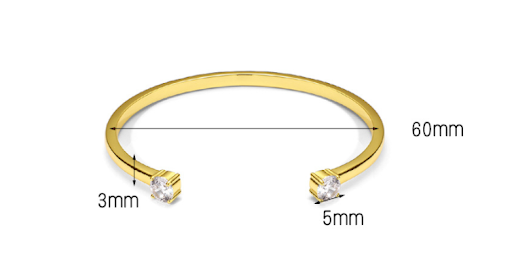 Title 1, Pulseira de ouro 18K com dupla zircônia e banho...