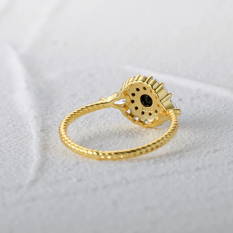 Anel de diamante redondo em prata esterlina S925, brilho e elegância para sempre, o presente ideal para expressar seu amor e estilo. — foto 39