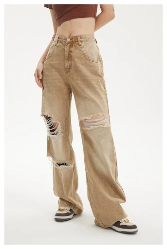 Title 15, Retro Tattered Jeans Jeans For Men And Women