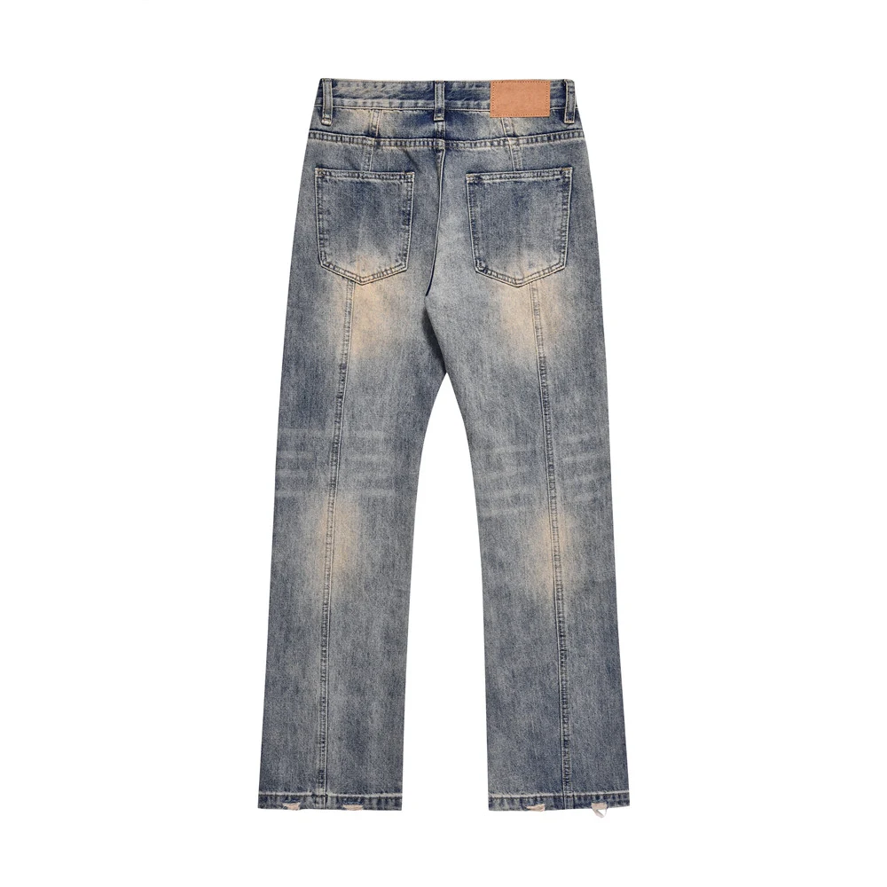 Jeans Rotos Americanos de Moda Personalidad Corte Ajustado Estilo Casual Diseño Moderno Pantalones Vaqueros para Hombre — foto 3