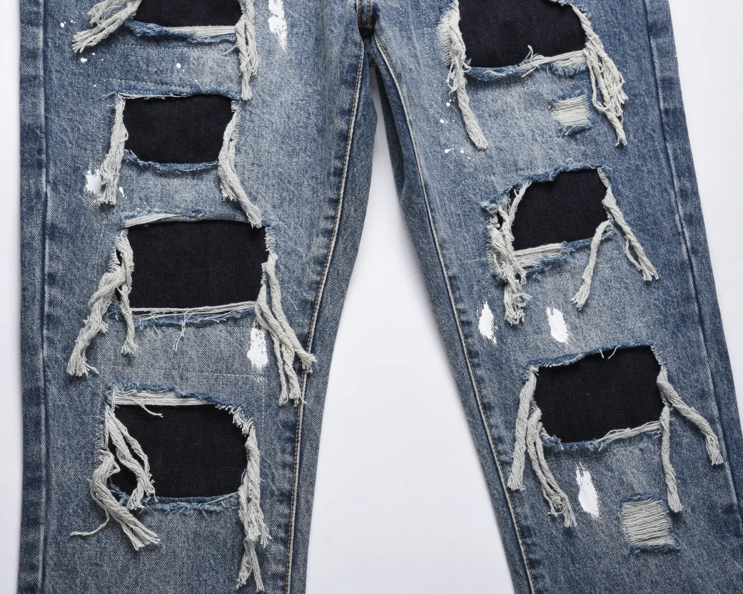 Calças Jeans Masculinas Rasgadas com Elasticidade e Personalidade. Conforto e estilo para um visual moderno e autêntico. — foto 5