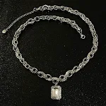 Colar de diamante completo com design quadrado de interesse especial — foto 5