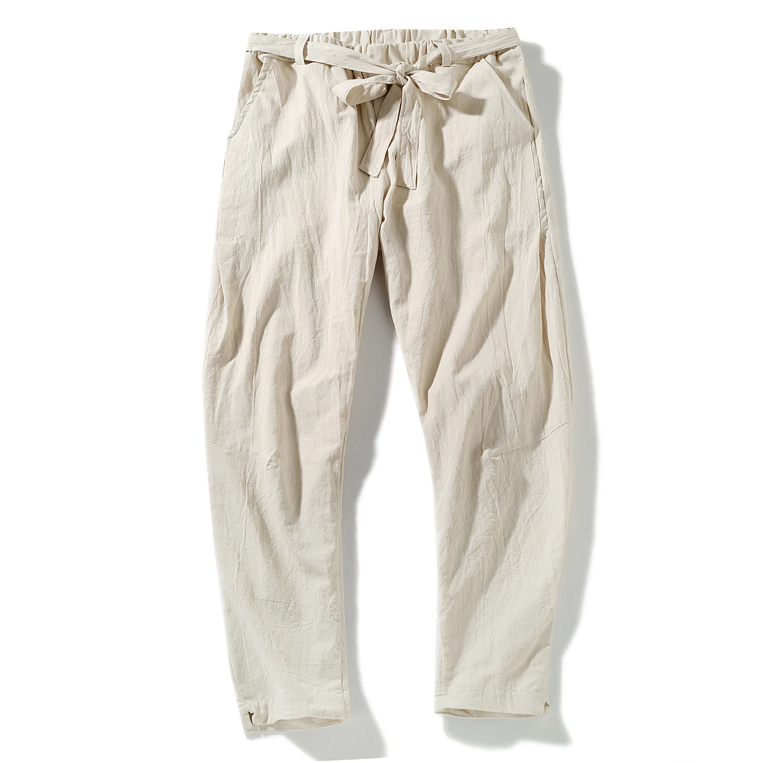 Pantalon Sarouel Homme en Coton et Lin, Pantalons Harem Décontractés Amples, Respirants et Confortables, Idéaux pour un Look Moderne et Détendu — photo 5