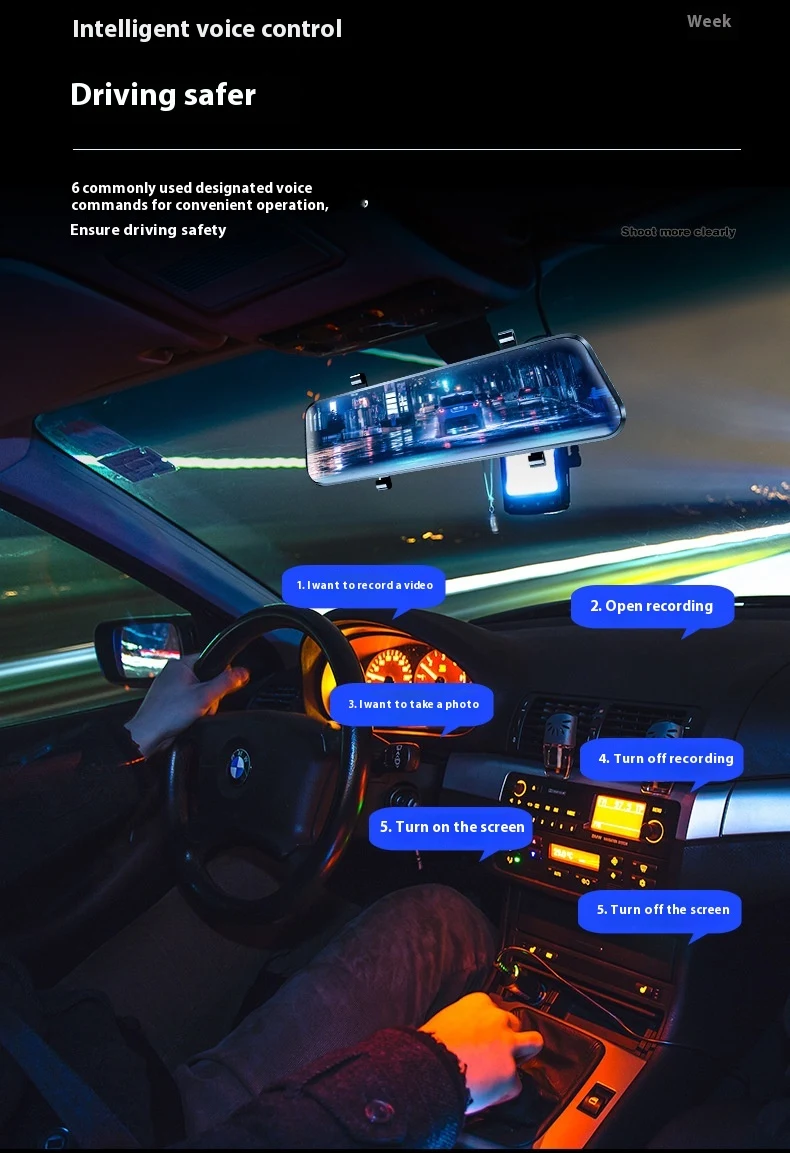 Title 15, Streaming Media Rearview Mirror Tachograph 10-i...