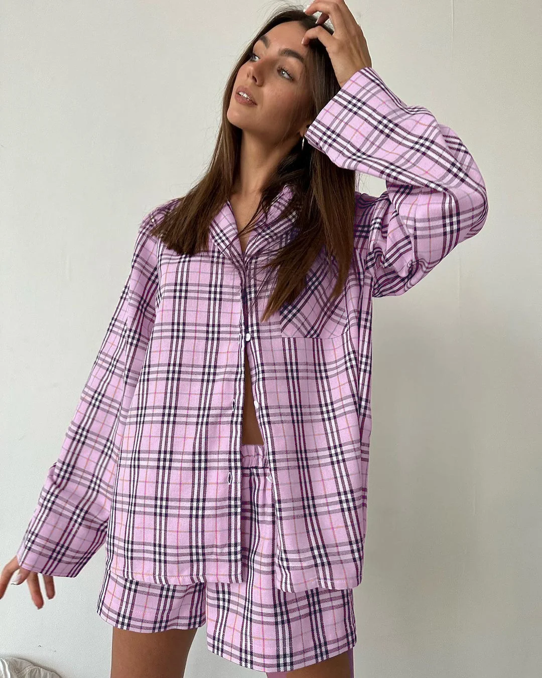 Title 2, Conjunto Camisa Xadrez Solta e Shorts Casual – ...