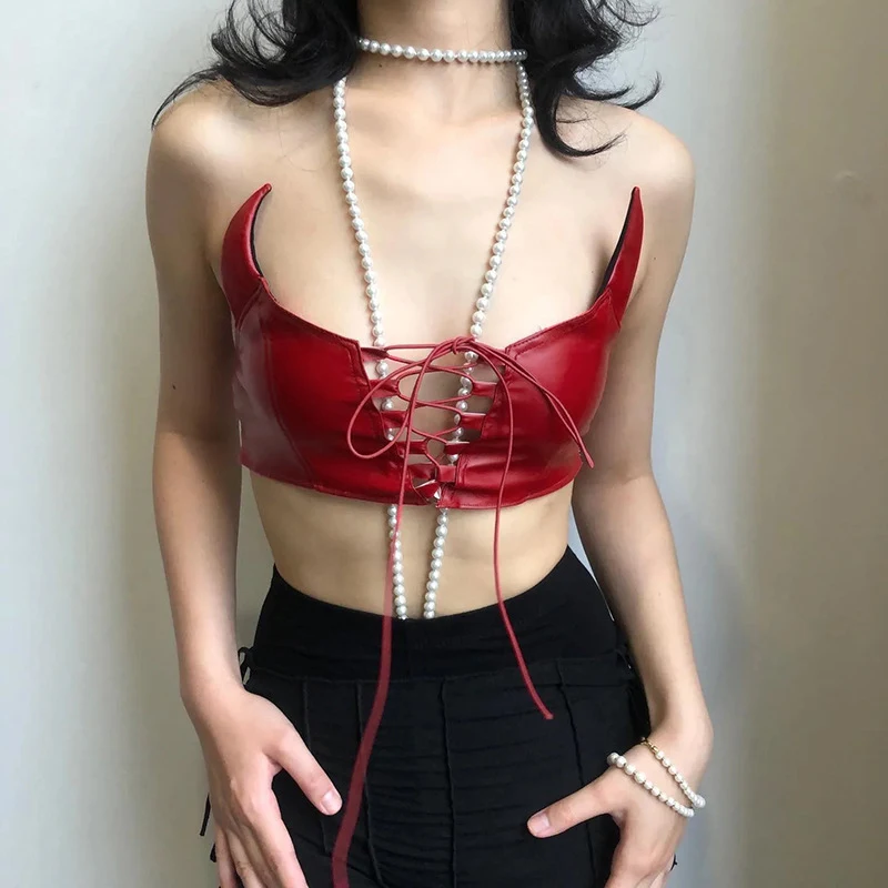 Title 9, Little Devil Strapless Back Hollow Wrap Chest ...