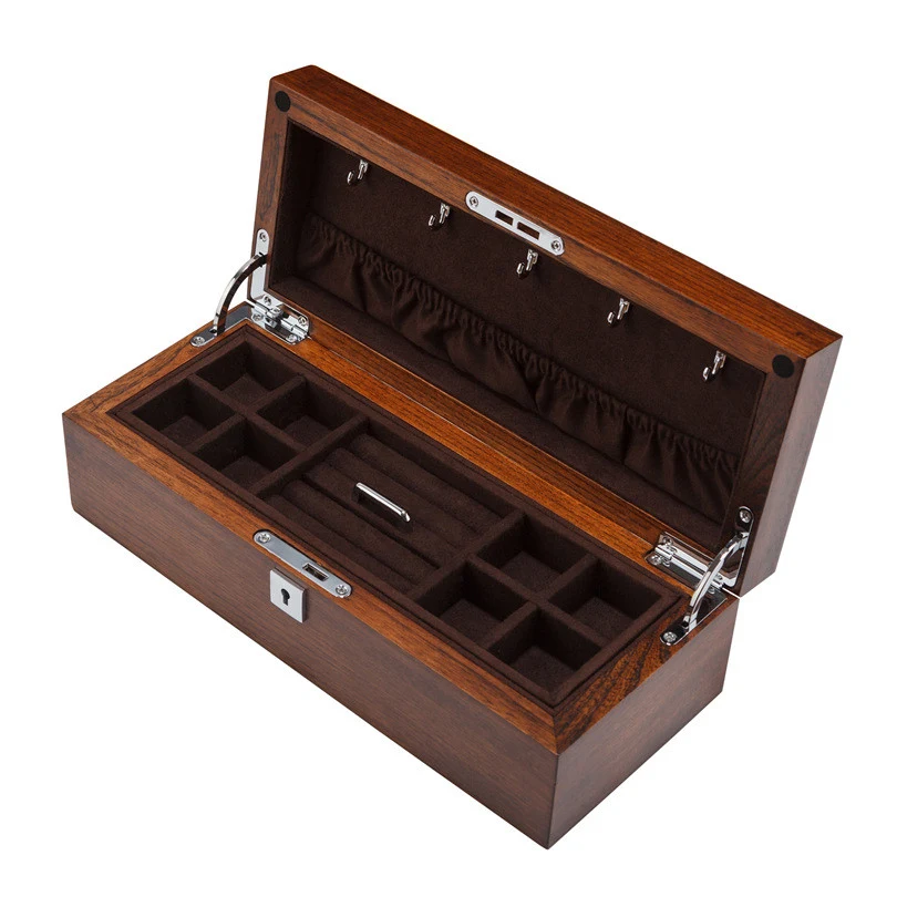 Title 3, Caja de Joyas de Madera Maciza de Doble Capa co...
