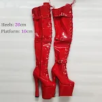 20CM Plateau Over-the-knee laarzen met ultralange hak. Maak een statement met deze opvallende en trendy laarzen! — foto 6
