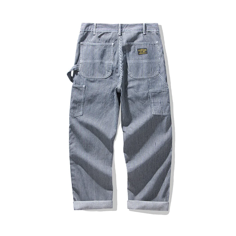 Heren Multi-pocket gestreepte outdoor jeans in primaire kleuren. Duurzaam en praktisch, ideaal voor avonturen in de buitenlucht. — foto 10