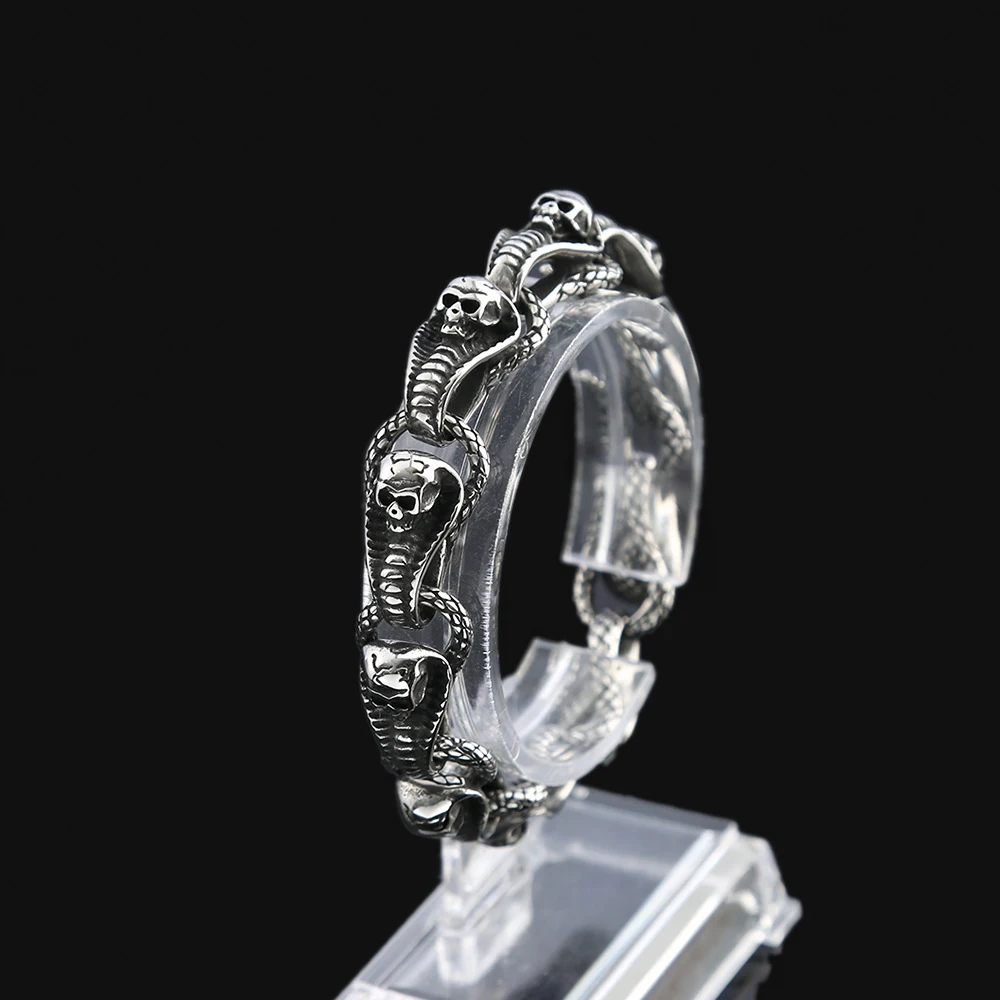 Title 2, Pulseira Caveira Masculina em Aço Titânio Desig...