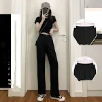 Trousers single button black