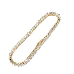 Pulseira Hip Hop Corrente de Tênis Cobre Zircônia Micro Inserida 3mm 4mm 5mm Fila Única Brilho Sofisticado Para um Visual Impactante — foto 4