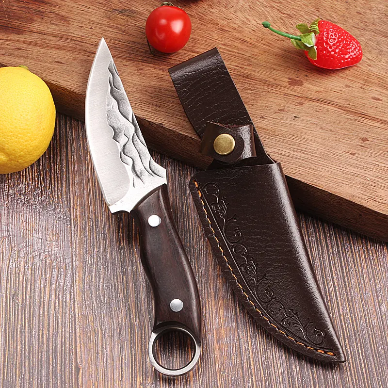 Outdoor Multi-functional Red Color Wooden Handle Knife, a durable and versatile tool for camping, hiking, and everyday o — photo 12