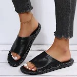 Women's fashion flat hand-sewn bottom slippers for ultimate comfort and style. Experience the perfect blend of luxury an — photo 8