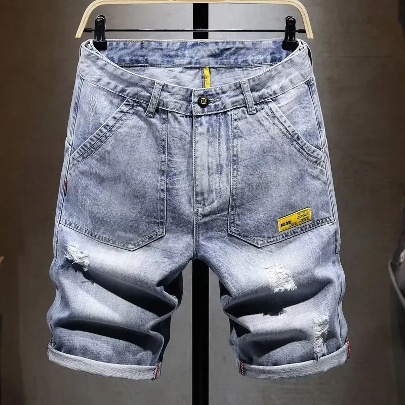 Title 2, Mens Denim Summer Thin Leisure Ripped Pants