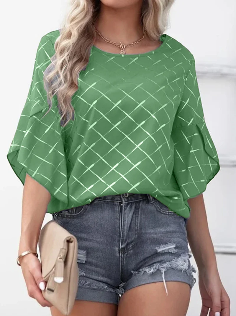 Women's loose casual ruffle sleeve top t-shirt. Comfortable and stylish, perfect for a relaxed everyday look. Easy to we — photo 6