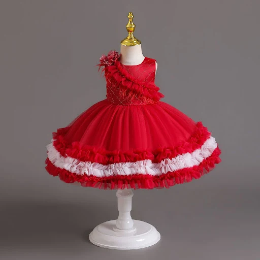 Title 3, Vestido de princesa vermelho para casamento fem...