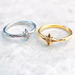 Anel Feminino Estrela Oito Pontas Joia Elegante Acessório de Moda Presente Perfeito Design Atraente Brilho Deslumbrante — foto 9