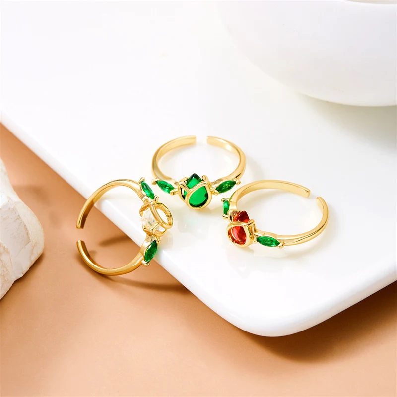 Anel de flor de tulipa com design europeu e americano, moda doce e charmosa para um toque de elegância. Ideal para presentear. — foto 14