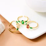 Anel de flor de tulipa com design europeu e americano, moda doce e charmosa para um toque de elegância. Ideal para presentear. — foto 14