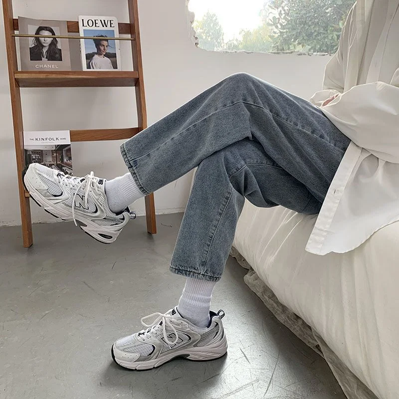 Zomerse Cropped Jeans voor Heren in Hong Kong Retro Stijl – Koel en comfortabel, perfect voor een casual en trendy zomerlook, ideaal voor dagelijks gebruik — foto 4