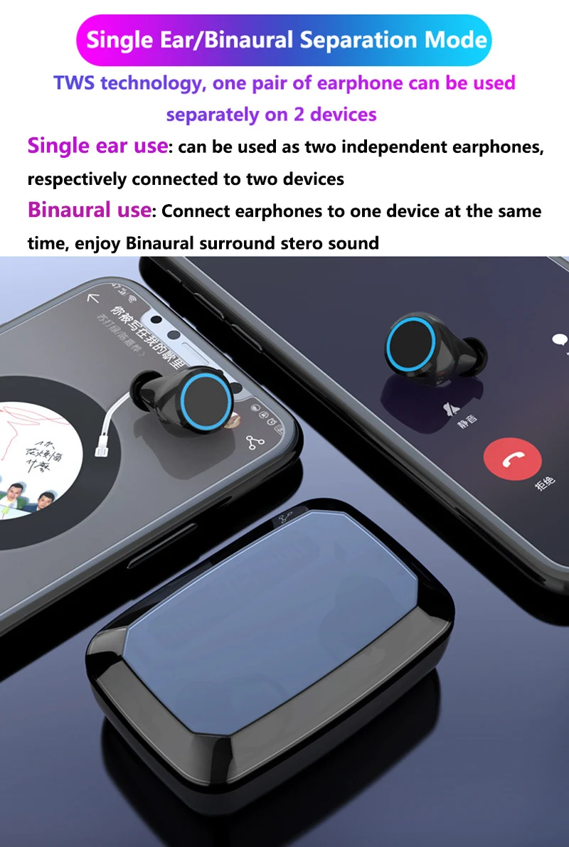 Title 12, M11 5.0 Bluetooth headset for clear calls and i...