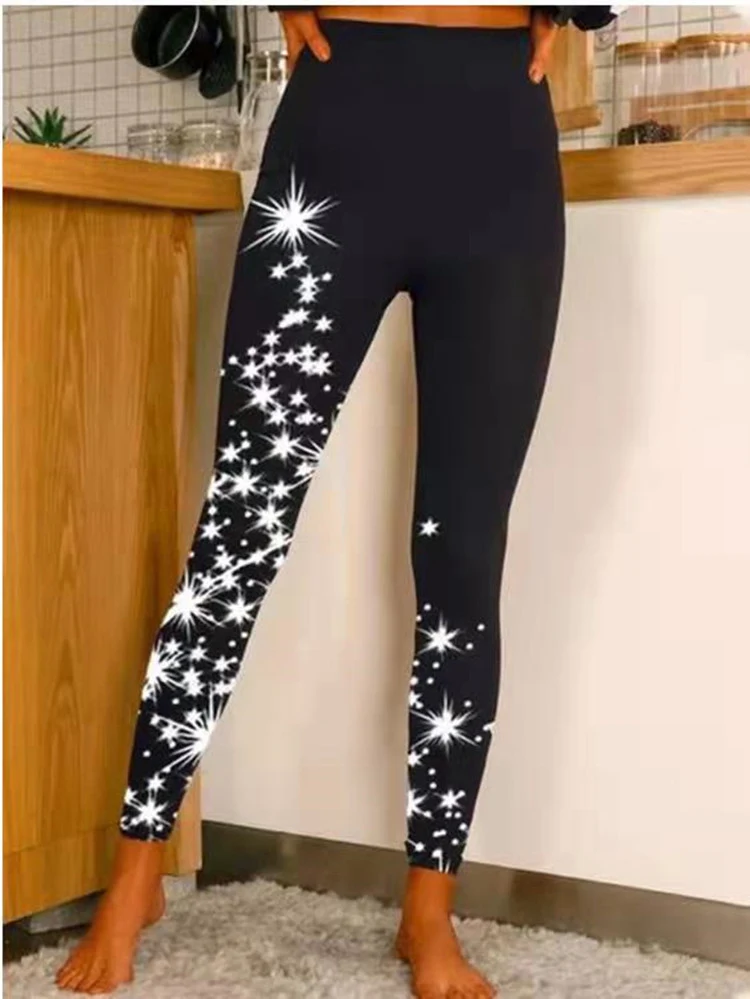 Slim-fit leggings with star positioning print, designed for a flattering fit, comfort and style. Perfect for workouts an — photo 6