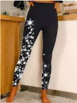 Slim-fit leggings with star positioning print, designed for a flattering fit, comfort and style. Perfect for workouts an — photo 6