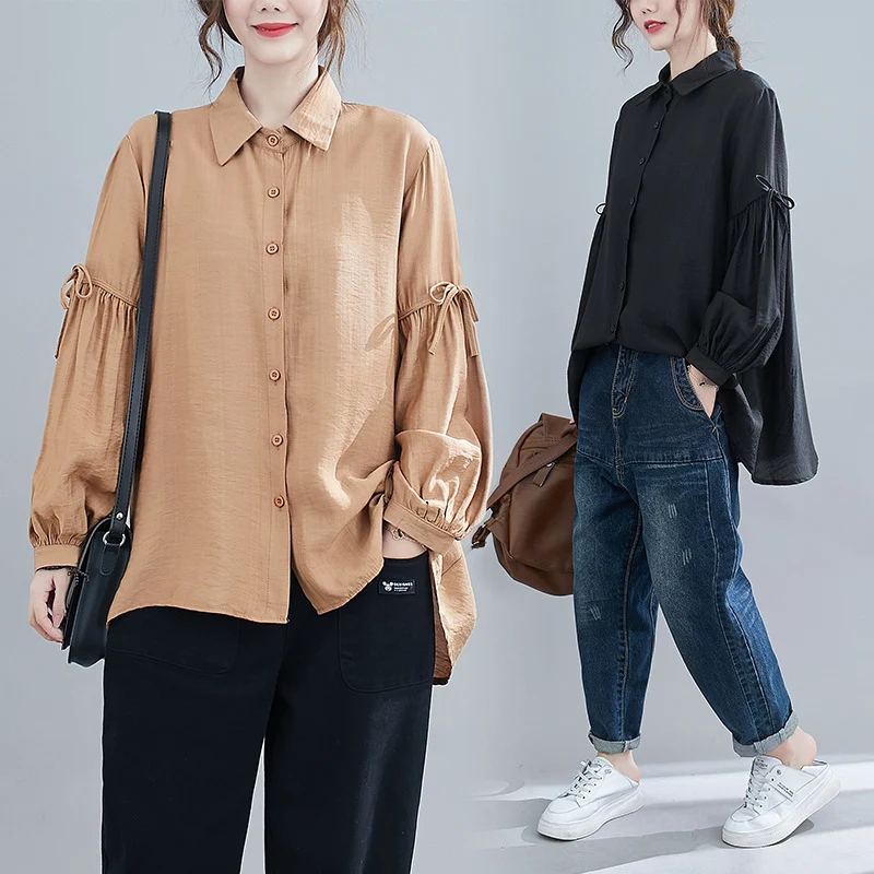 Title 5, Oversized Womens Loose Lantern Long Sleeve Shirt