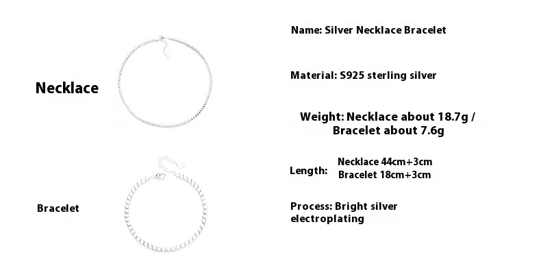Title 1, Conjunto Colar e Pulseira em Prata 925 Irregula...