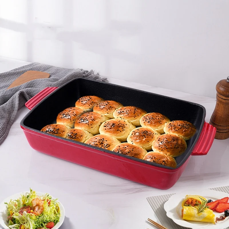 Title 4, Uncoated cast iron binaural rectangular fry pan...