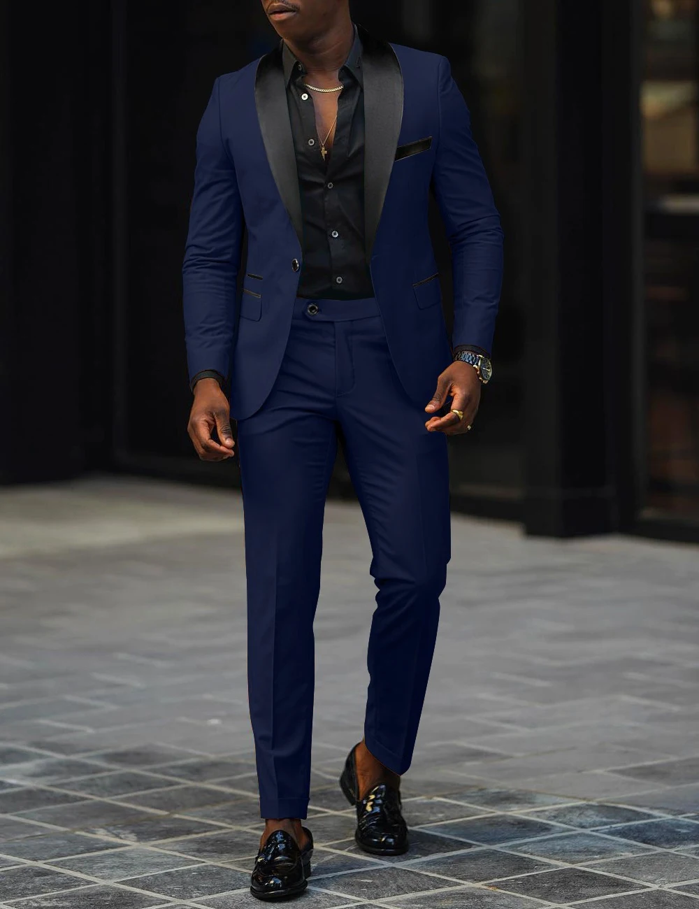 Terno outono masculino business casual slim fit duas peças, perfeito para um visual elegante e profissional em diversas ocasiões. — foto 14