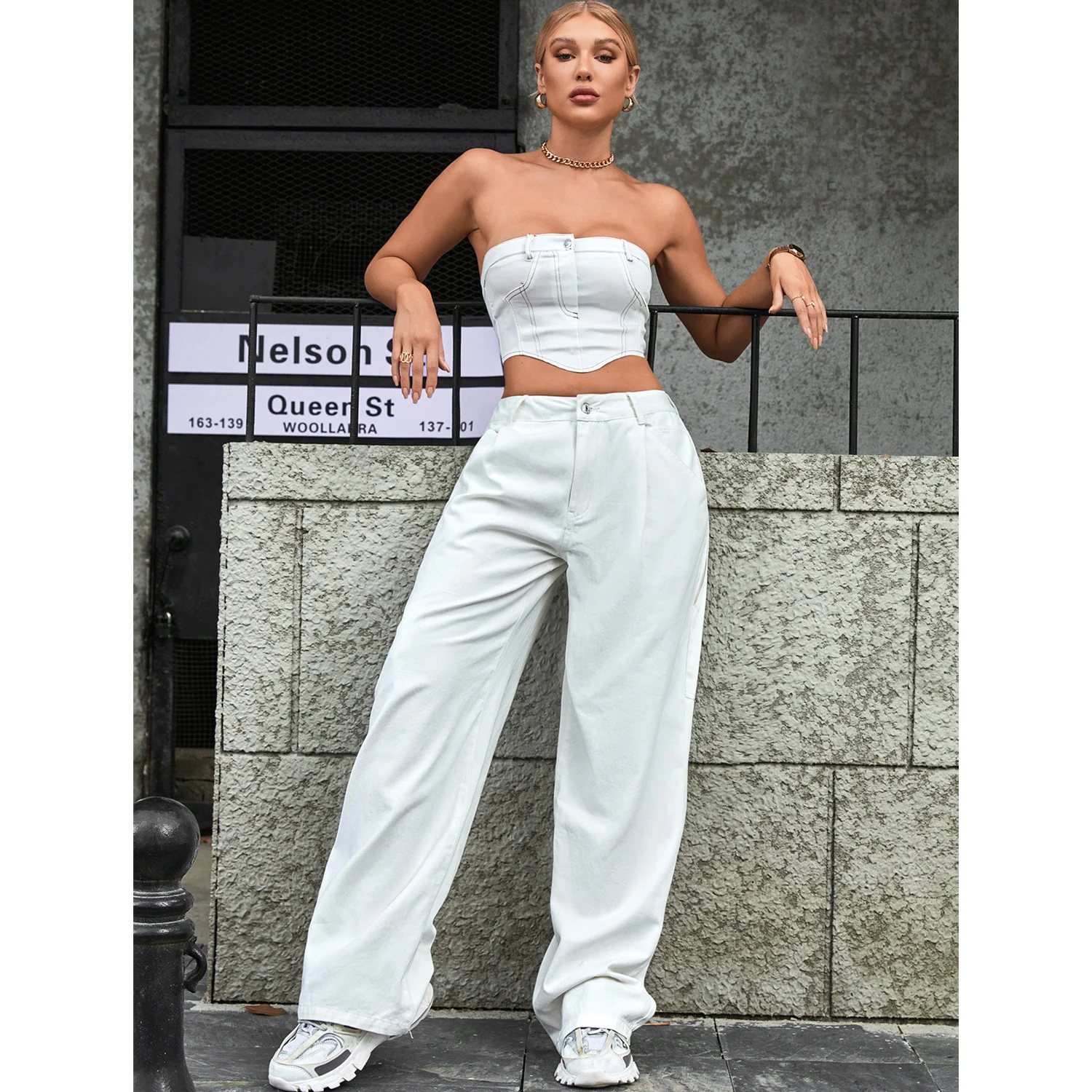 Damesmode Trendy High Waist Loose Denim Trousers - Losvallende jeans met hoge taille voor een comfortabele en modieuze look. — foto 11