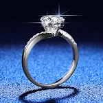 Anel de prata S925 com moissanite de 1 quilate, cor D. Brilho deslumbrante e beleza atemporal, perfeito para um presente inesquecível. — foto 5