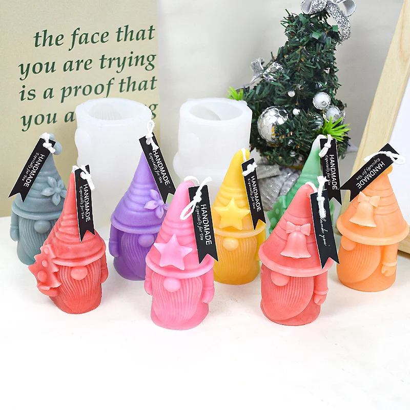 Faceless Santa Claus Aromatherapy Candle Silicone Mold Craft unique scented Christmas candles for gifts or home decor. E — photo 4