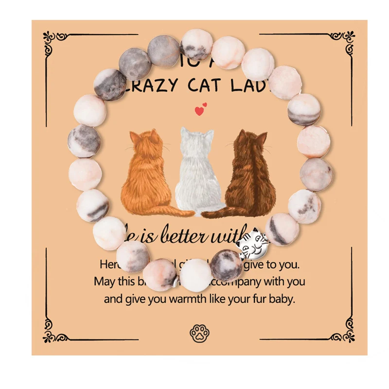 Pulseira de gato com pedra natural e olho de tigre preto, joia de moda com fecho magnético, charme felino. — foto 1