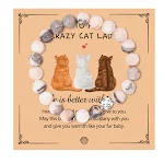 Pulseira de gato com pedra natural e olho de tigre preto, joia de moda com fecho magnético, charme felino. — foto 1