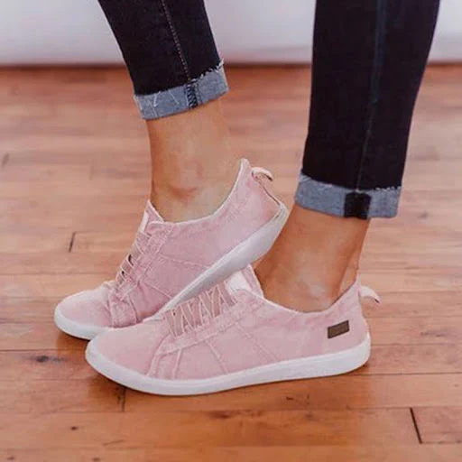 Title 6, One pedal stitched denim single shoes for effor...