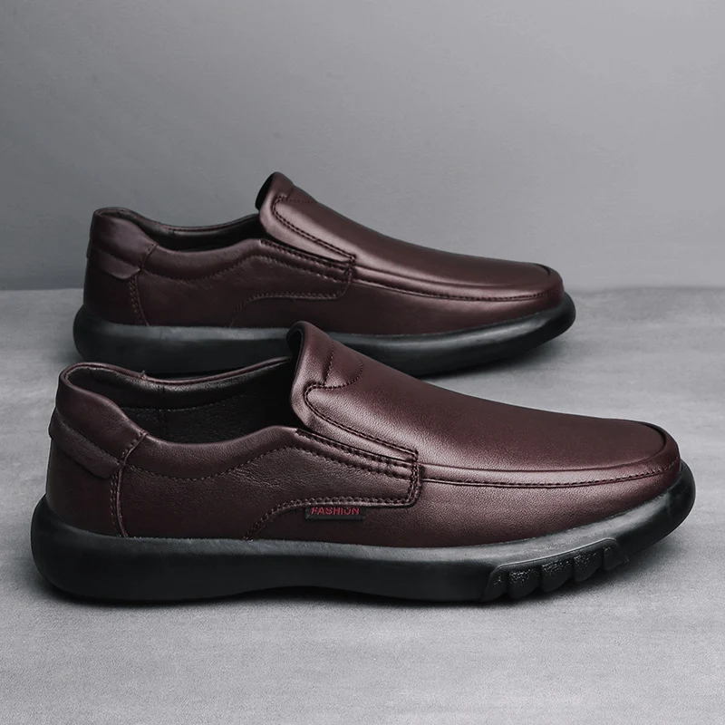 Title 3, Sapatos Casuais Masculinos de Couro Bovino Resi...