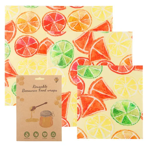 Title 5, 3-Piece Beeswax Food Wrap Cloth Degradable Wrap...