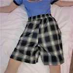 Yazlık Kore tarzı Harajuku pantolon, bol kesim, yüksek bel, düz paça şort, rahat pantolon, erkek ve kadınlar için ideal. — Fotoğraf 1