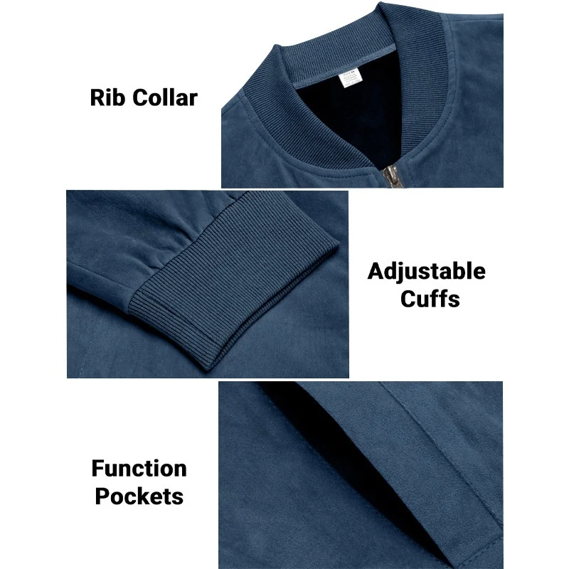 Title 9, Mens suede solid color casual retro jacket, pe...