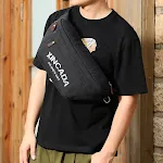 Nova Bolsa de Peito de Ombro Único Masculina Versátil Grande Capacidade Esportes e Lazer Multifuncional Bolsa de Cintura de Lona — foto 2