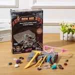 Kit de Escavação de Gemas Desenterre 17 gemas Brinquedos STEM educativos Atividades infantis incríveis Aprenda ciência cavando pedras. — foto 1