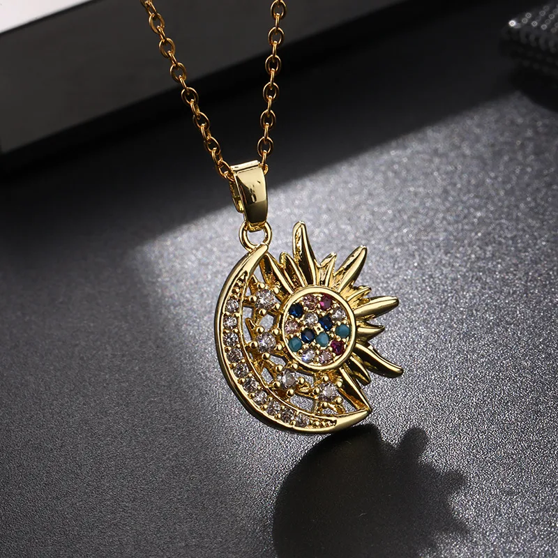 Corrente de clavícula geométrica Fashion Sun, adicione um toque de elegância ao seu visual. Design moderno e sofisticado, ideal para realçar o colo em qualquer ocasião. — foto 3