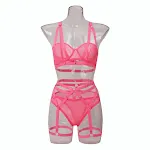 Sensuale completo intimo a tre pezzi con giarrettiera e modellamento del corpo. Disponibile in colori europei e americani, esalta le tue forme. — foto 16