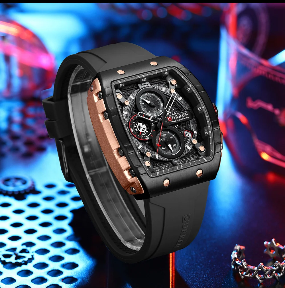 Relógio masculino de seis pinos e quartzo com pulseira de fita. Precisão e elegância para o seu dia a dia. Desfrute de estilo e funcionalidade. — foto 23