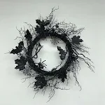 European and American black Christmas simulation wreath, realistic festive ornament, perfect door decoration, ideal for — photo 1