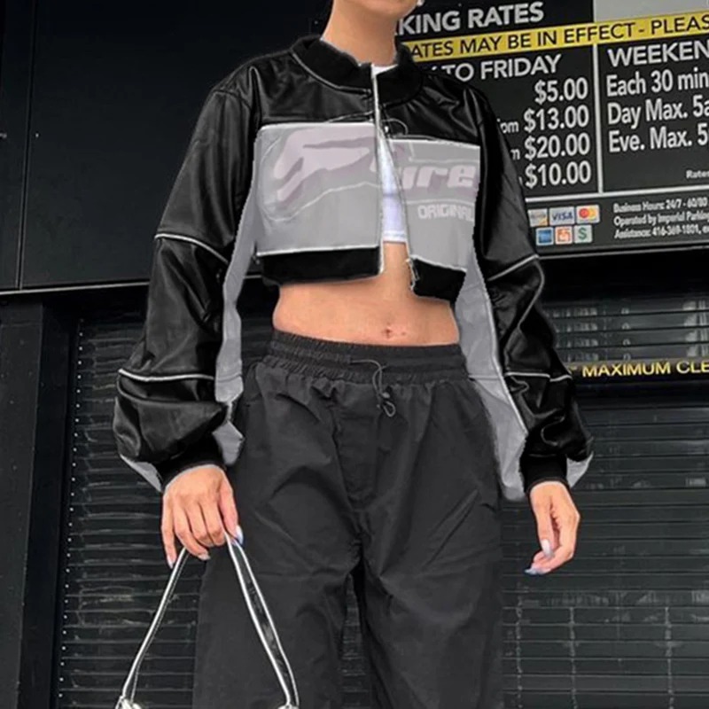 Title 7, Loose Casual Motorcycle Leather Short Coat
